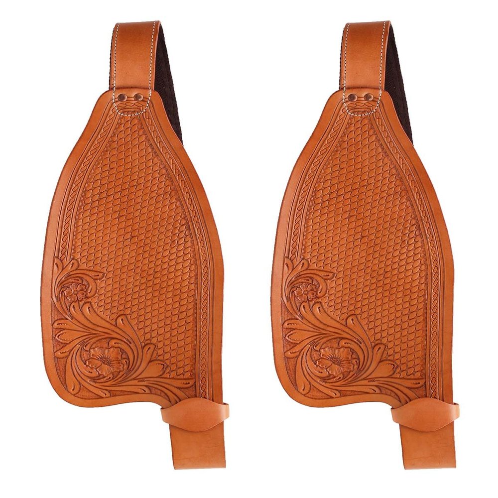 Challenger Tack Horse Western Leather Hand Tooled Replacement Saddle Fenders 5201