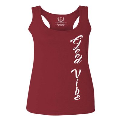 0190. Good Vibe Bones Hand Shaka Graphic dope Streetwear Style Women's Tank Top Racerback (Maroon, Medium)