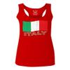 0039. Italia Vintage Distressed Italy Italian National Flag Women's Tank Top Racerback (Red, X Small) view 1