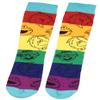 Bioworld Sesame Street Adult Striped Rainbow Color Character Heads Crew Socks For Men For Women view 2