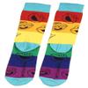 Bioworld Sesame Street Adult Striped Rainbow Color Character Heads Crew Socks For Men For Women view 3