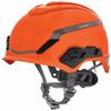 MSA 10194797 H1 V-Gard Helmet With Fas-Trac III Ratchet Suspension | Polyethylene Shell, Superior Impact Protection, Self Adjusting Crown Straps - Standard Size in Orange view 1