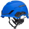MSA 10194785 H1 V-Gard Helmet With Fas-Trac III Ratchet Suspension | Polyethylene Shell, Superior Impact Protection, Self Adjusting Crown Straps - Standard Size in Blue view 1