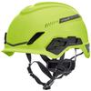 MSA 10194788 H1 V-Gard Helmet With Fas-Trac III Ratchet Suspension | Polyethylene Shell, Superior Impact Protection, Self Adjusting Crown Straps - Standard Size in Hi-Viz Yellow/Green view 1
