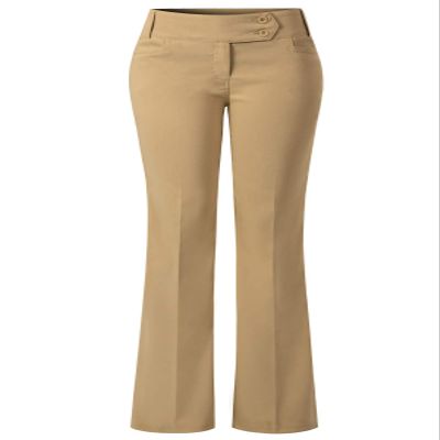 Design by Olivia Women's Relaxed Boot-Cut Office Pants Trousers Slacks Khaki S