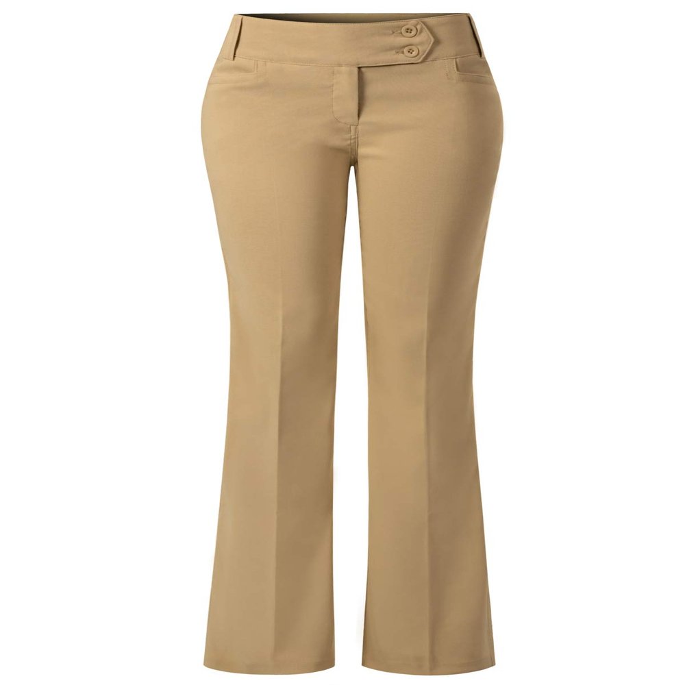 Design by Olivia Women's Relaxed Boot-Cut Office Pants Trousers Slacks Khaki S