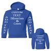 Just Customized Personalized Custom Made Youth Hoodie For Youth, Same Text On Both Sleeves, Custom Text, Design Your Own Royal view 3