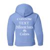 Just Customized Personalized Custom Made Youth Hoodie For Youth, Same Text On Both Sleeves, Custom Text, Design Your Own Carolina Blue view 2