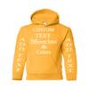 Just Customized Personalized Custom Made Youth Hoodie For Youth, Same Text On Both Sleeves, Custom Text, Design Your Own Gold view 1