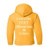 Just Customized Personalized Custom Made Youth Hoodie For Youth, Same Text On Both Sleeves, Custom Text, Design Your Own Gold view 2