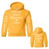 Just Customized Personalized Custom Made Youth Hoodie For Youth, Same Text On Both Sleeves, Custom Text, Design Your Own Gold view 3