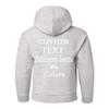 Just Customized Personalized Custom Made Youth Hoodie For Youth, Same Text On Both Sleeves, Custom Text, Design Your Own Ash view 2