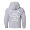 Just Customized Personalized Custom Made Youth Hoodie For Youth, Same Text On Both Sleeves, Custom Text, Design Your Own Sport Grey view 2