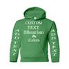 Just Customized Personalized Custom Made Youth Hoodie For Youth, Same Text On Both Sleeves, Custom Text, Design Your Own Irish Green view 1