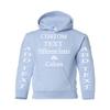 Just Customized Personalized Custom Made Youth Hoodie For Youth, Same Text On Both Sleeves, Custom Text, Design Your Own Light Blue view 1