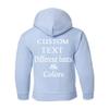 Just Customized Personalized Custom Made Youth Hoodie For Youth, Same Text On Both Sleeves, Custom Text, Design Your Own Light Blue view 2
