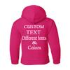 Just Customized Personalized Custom Made Youth Hoodie For Youth, Same Text On Both Sleeves, Custom Text, Design Your Own Heliconia view 2