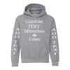 Just Customized Personalized Custom Made Youth Hoodie For Youth, Same Text On Both Sleeves, Custom Text, Design Your Own Graphite Heather view 1