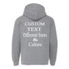 Just Customized Personalized Custom Made Youth Hoodie For Youth, Same Text On Both Sleeves, Custom Text, Design Your Own Graphite Heather view 2