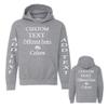 Just Customized Personalized Custom Made Youth Hoodie For Youth, Same Text On Both Sleeves, Custom Text, Design Your Own Graphite Heather view 3