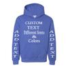 Just Customized Personalized Custom Made Youth Hoodie For Youth, Same Text On Both Sleeves, Custom Text, Design Your Own view 1