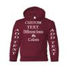 Just Customized Personalized Custom Made Youth Hoodie For Youth, Same Text On Both Sleeves, Custom Text, Design Your Own view 1