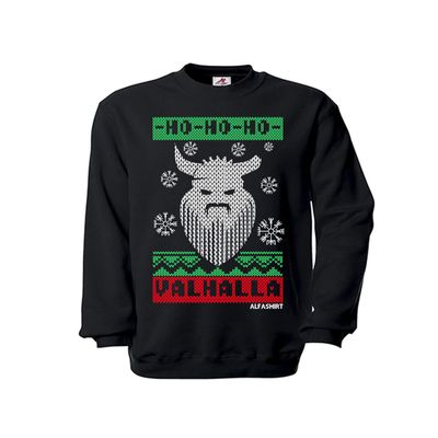 Copytec Xmas Viking Valhalla Viking Walhalla Christmas Gift Jumper #27369, black, Small