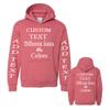 Just Customized Personalized Custom Made Youth Hoodie For Youth, Same Text On Both Sleeves, Custom Text, Design Your Own view 3