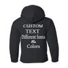 Just Customized Personalized Custom Made Youth Hoodie For Youth, Same Text On Both Sleeves, Custom Text, Design Your Own Black view 2