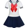 Sunny Fashion Girls Dress Sailor School Uniform Size 6 Dark Blue view 1