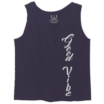 0190. Good Vibe Bones Hand Shaka Graphic dope Streetwear Style Men's Tank Top (Navy Blue, Large)