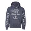 Just Customized Personalized Custom Made Youth Hoodie For Youth, Same Text On Both Sleeves, Custom Text, Design Your Own view 1