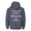 Just Customized Personalized Custom Made Youth Hoodie For Youth, Same Text On Both Sleeves, Custom Text, Design Your Own view 2