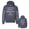 Just Customized Personalized Custom Made Youth Hoodie For Youth, Same Text On Both Sleeves, Custom Text, Design Your Own view 3