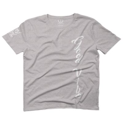 0190. Good Vibe Bones Hand Shaka Graphic dope Streetwear Style for Men T Shirt (Light Gray 2X-Large)