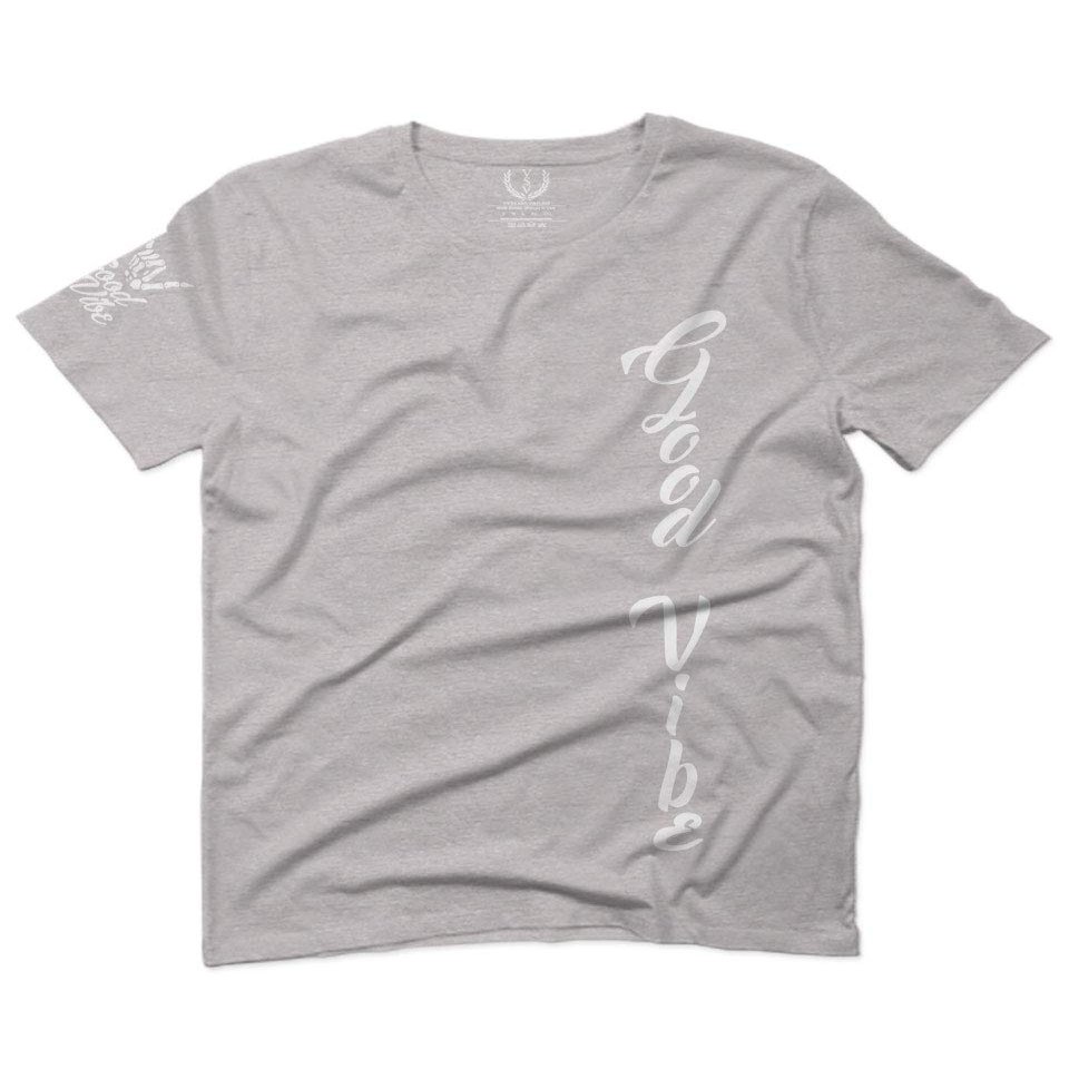 0190. Good Vibe Bones Hand Shaka Graphic dope Streetwear Style for Men T Shirt (Light Gray 2X-Large)