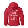Just Customized Personalized Custom Made Youth Hoodie For Youth, Same Text On Both Sleeves, Custom Text, Design Your Own Red view 2