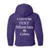 Just Customized Personalized Custom Made Youth Hoodie For Youth, Same Text On Both Sleeves, Custom Text, Design Your Own Purple view 2
