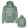 Just Customized Personalized Custom Made Youth Hoodie For Youth, Same Text On Both Sleeves, Custom Text, Design Your Own view 3