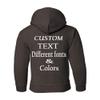 Just Customized Personalized Custom Made Youth Hoodie For Youth, Same Text On Both Sleeves, Custom Text, Design Your Own Dark Chocolate view 2