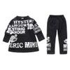FTSUCQ Boys HipHop Dancing Printed Sports Tracksuits Shirt Pullover Coat + Pants (80-90CM/1-2 Years, Multicolor) view 1