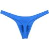 JAXFSTK Men's Smooth Bikini Thong Underwear Low Rise Bulge Pouch T-back Sexy Tangas Panties 4-Pack Blue XL view 4