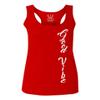 0190. Good Vibe Bones Hand Shaka Graphic dope Streetwear Style Women's Tank Top Racerback (Red, Small) view 1