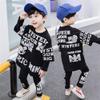 FTSUCQ Boys HipHop Dancing Printed Sports Tracksuits Shirt Pullover Coat + Pants (130-140CM/7-8 Years, Multicolor) view 2