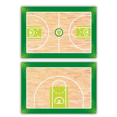 Haberdashery Online - Tactical Double Sided Sports Board for Basketball Coaching, Customizable Team Shield, Training Table, 12 x 7.8 in, Material: PVC, Vinyl, Gloss Laminate, Color: Basket