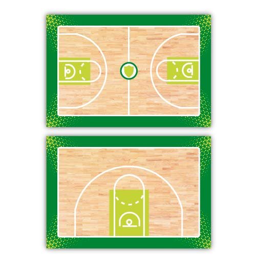 Haberdashery Online - Tactical Double Sided Sports Board for Basketball Coaching, Customizable Team Shield, Training Table, 12 x 7.8 in, Material: PVC, Vinyl, Gloss Laminate, Color: Basket
