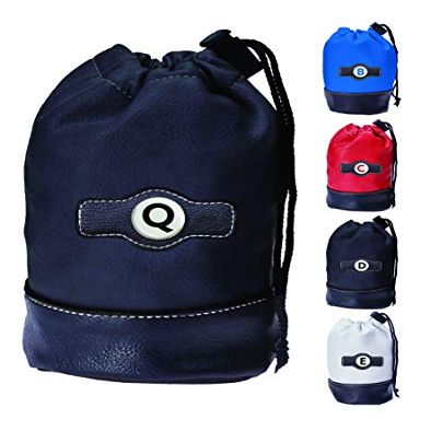 Clip Wipes Black Letter Q - Personalized Logo Drawstring Valuables Golf Pouch