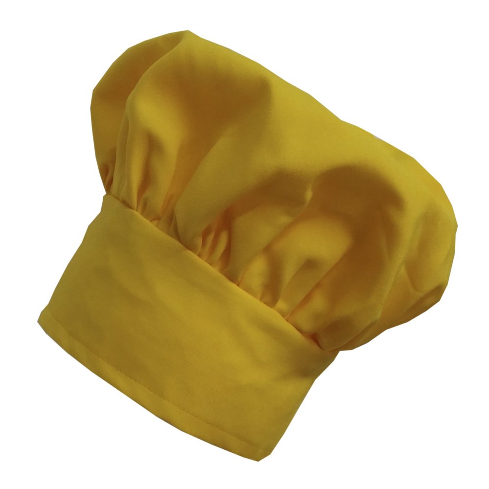CHEFSKIN Beautiful Vibrant Yellow Color Adult Chef Hat Fully Adjustable Comfortable Soft (XXL (Big Hairdo))