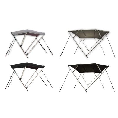 Seamax Bimini Top Solution for Inflatable Boat, Fiberglass Boat & Aluminum Boat (Size B - L60 x W54-58 x H46, Grey Bimini + 1 Set Pontoon Fitting Kit)