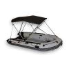 Seamax Bimini Top Solution for Inflatable Boat, Fiberglass Boat & Aluminum Boat (Size B - L60 x W54-58 x H46, Black Bimini + 2 Pontoon Kit +Rear Pole) view 1